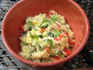 Crunchy veggie & pineapple quinoa salad with basil