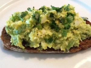 Avocado egg salad tartines