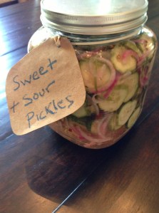 Double batch of sweet and sour quick pickles