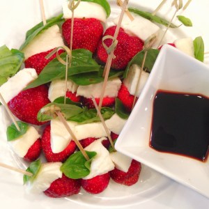 Strawberry caprese skewers